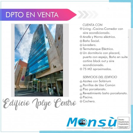 Dpto de 1 dormitorio con cochera en VENTA