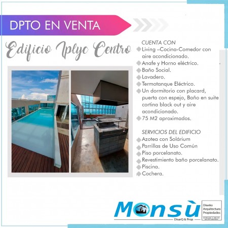 Dpto de 1 dormitorio con cochera en VENTA